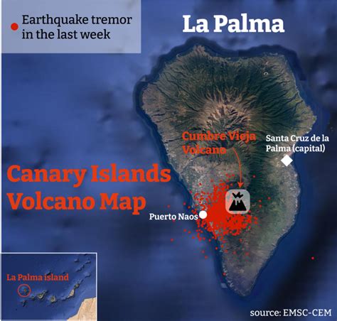 MAP Canary Islands Volcano Tsunami Map